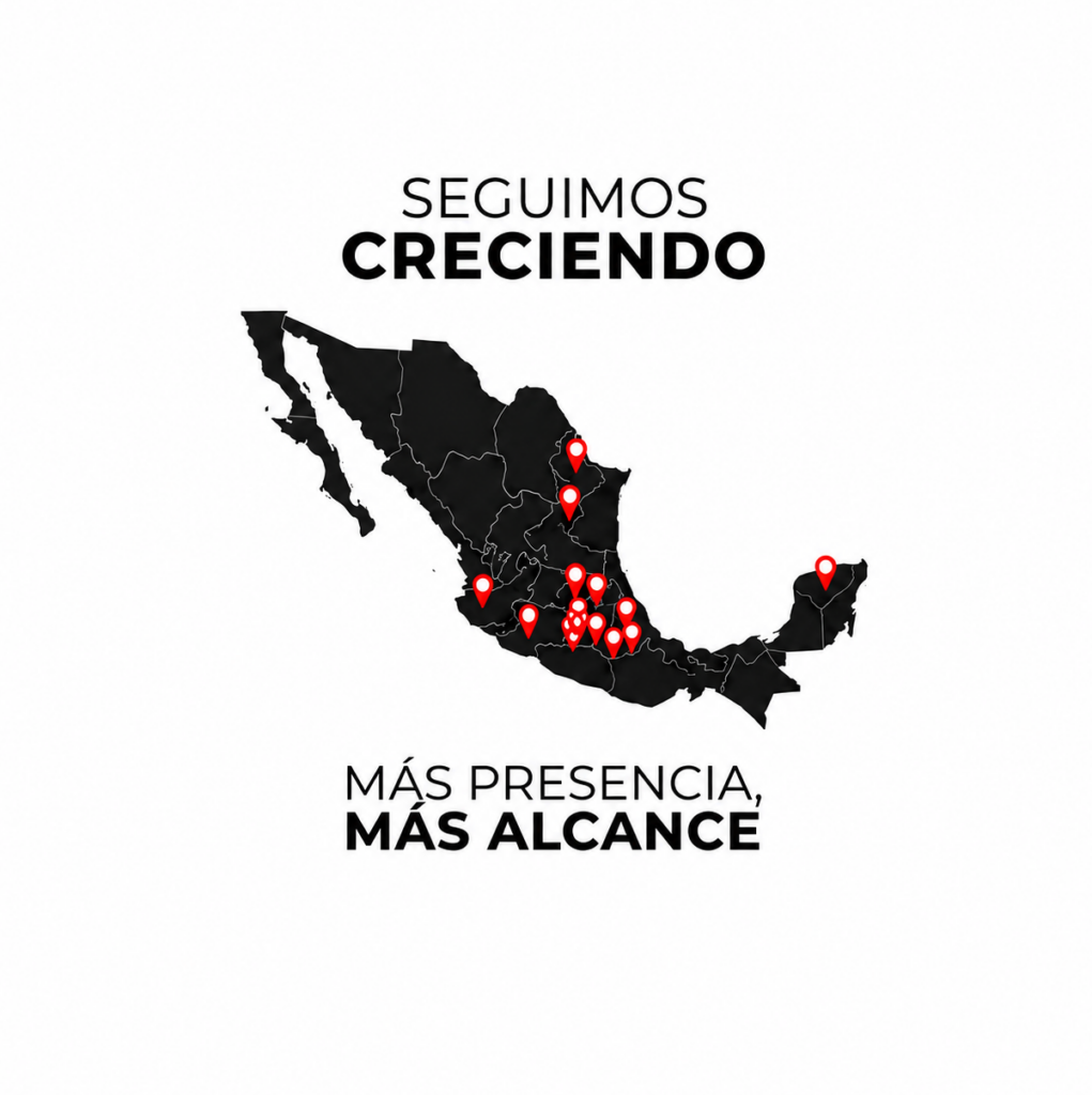Mapa de México con la cobertura comercial de Trusot Comercializadora